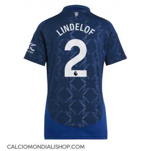 Maglie da calcio Manchester United Victor Lindelof #2 Seconda Maglia Femminile 2024-25 Manica Corta